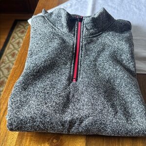 Men's Gray Large 3/4 Zip-Up Sweater